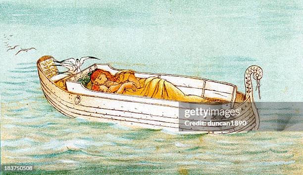 perseus and danae - danae stock illustrations