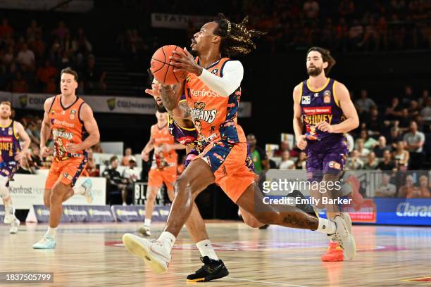Tahjere McCall of the Taipans in action during the round 10 NBL match between Cairns Taipans and Sydney Kings at Cairns Convention Centre, on...