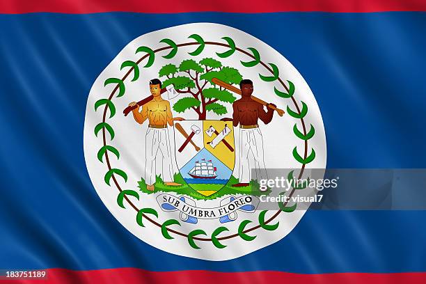 belize flag - belize stock pictures, royalty-free photos & images