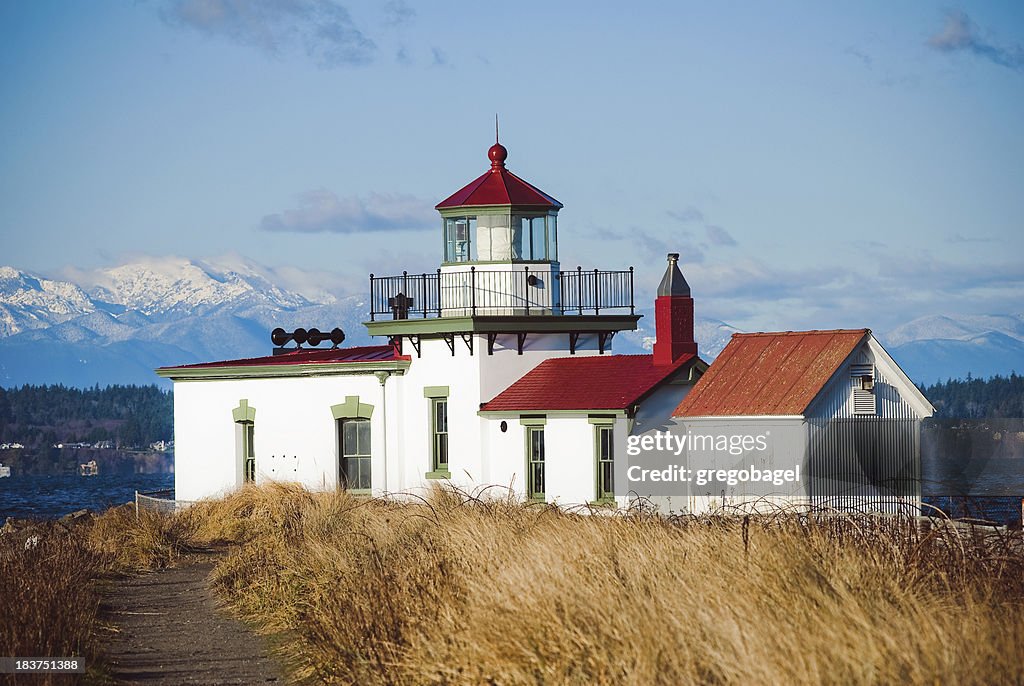 West Point Lighthouse at Discovery Park in Seattle, WA