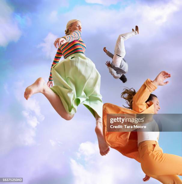 people flying and falling - barefoot male stock pictures, royalty-free photos & images