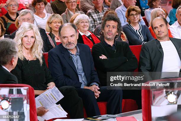 Main Guest of the show for the movie '9 mois ferme' Sandrine Kiberlain with Actors from movie 'Le Coeur des hommes 3' ; Jean-Pierre Darroussin, Eric...