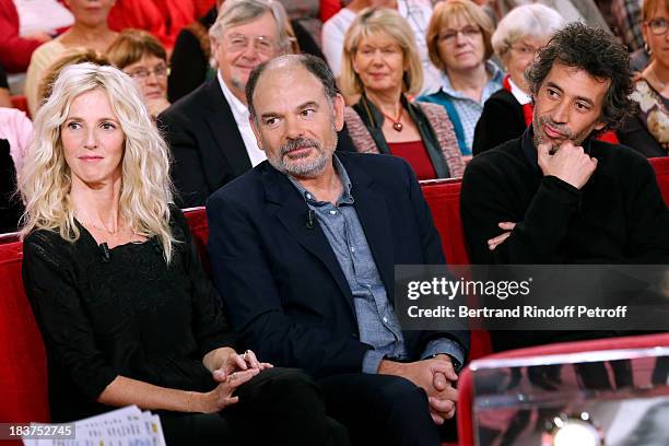 Main Guest of the show for the movie '9 mois ferme' Sandrine Kiberlain with Actors from movie 'Le Coeur des hommes 3' ; Jean-Pierre Darroussin and...