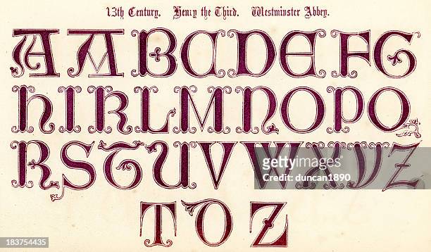 13th century style alphabet - pejft 幅插畫檔、美工圖案、卡通及圖標