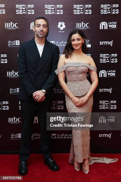 Of the Red Sea International Film Festival, Mohammed Al Turki and Alia Bhatt pose during a photocall at the Red Sea International Film Festival 2023...