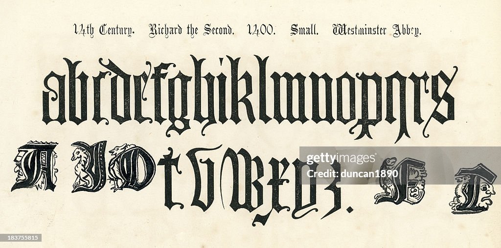 14th Century Style Alphabet