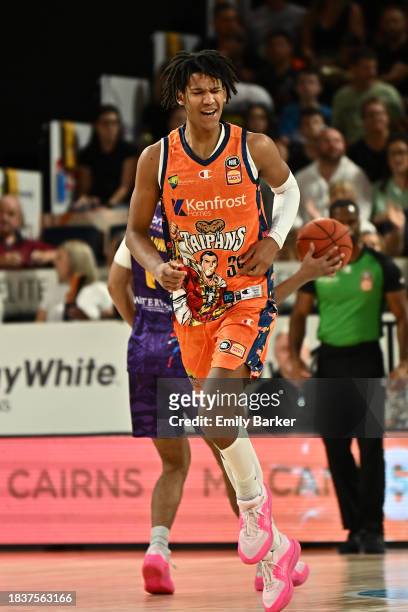 Bobi Klintman of the Taipans reacts during the round 10 NBL match between Cairns Taipans and Sydney Kings at Cairns Convention Centre, on December 07...