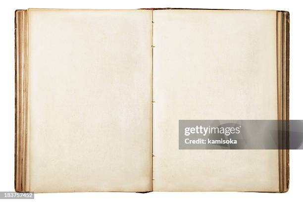 antiguo libro abierto blanco - pagina fotografías e imágenes de stock