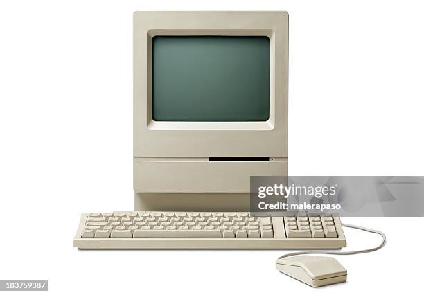 alte klassische computer - desktop computer icon stock-fotos und bilder