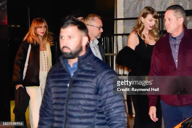 Suki Waterhouse, Robert Pattinson and Taylor Swift are seen on December 06, 2023 in New York City.