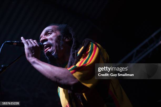 Poet and campaigner Benjamin Zephania performs with his band The Revolutionary Minds at the Vegan Camp Out on August 21, 2021 in Bicester, England.