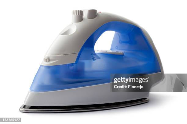 objects: electric iron isolated on white background - ironing stock pictures, royalty-free photos & images