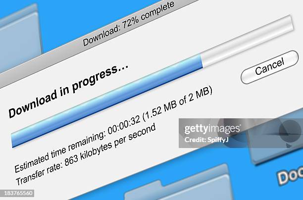 digital file download progress bar - progress indicator stock pictures, royalty-free photos & images
