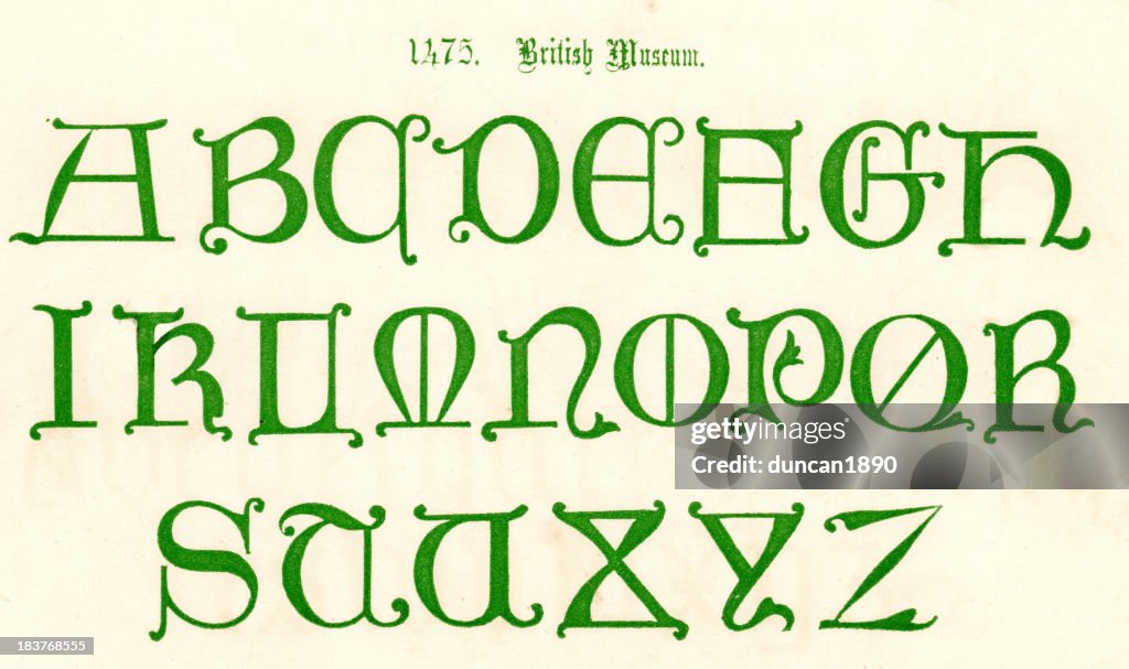 Fifteenth Century Script 15th Century Style Alphabet High-Res Vector Graphic - Getty Images
