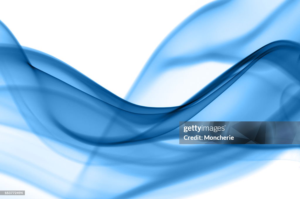 Smoke waves abstract in blue