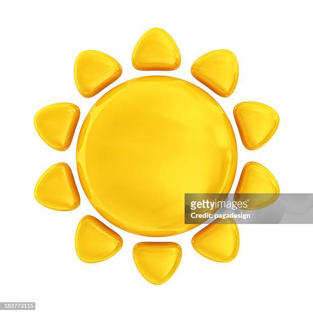 sun icon - three dimensional stock pictures, royalty-free photos & images