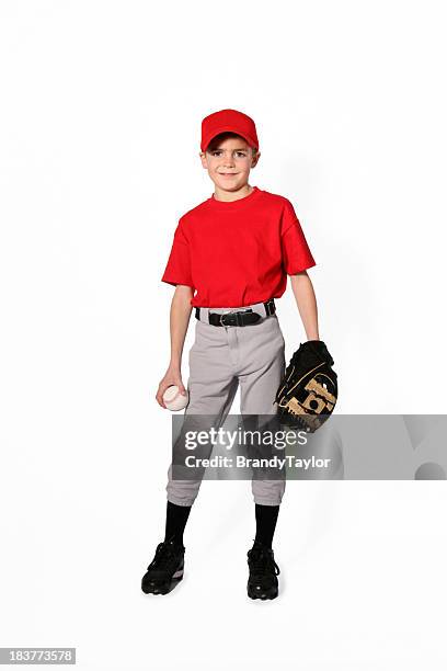baseball player_little league - sports uniform on white stock pictures, royalty-free photos & images