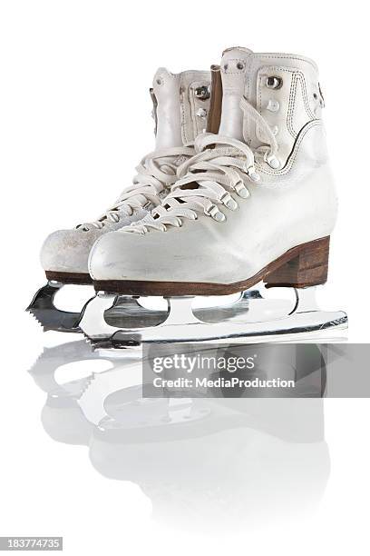 ice skating shoes and blades  with clipping path - hockey skate stock pictures, royalty-free photos & images