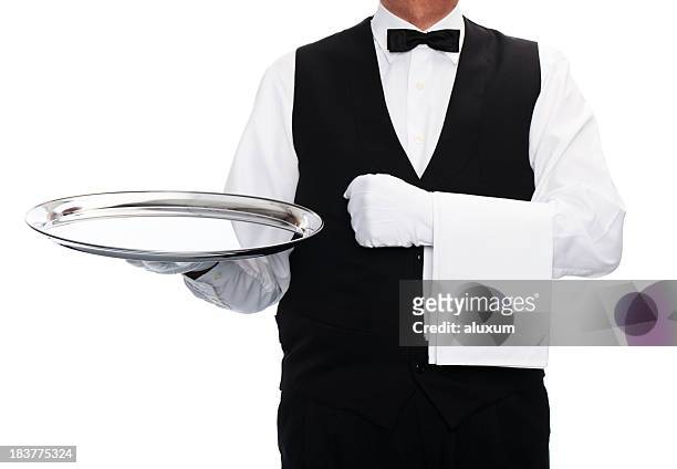 waiter - serving tray 個照片及圖片檔