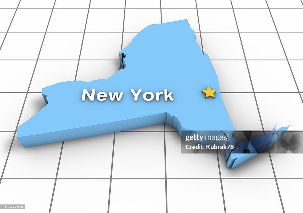 Karte 3D-New York State