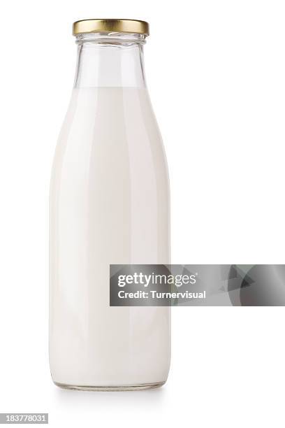 milk bottle + clipping path - mjölkflaska bildbanksfoton och bilder