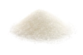 An up close picture of sugar on a white background