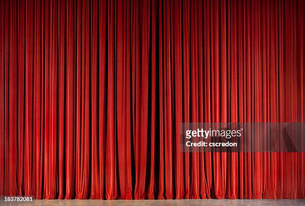 red theatre curtain - stage performance space stock pictures, royalty-free photos & images