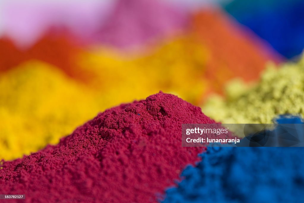 Primary magenta powder pigment.