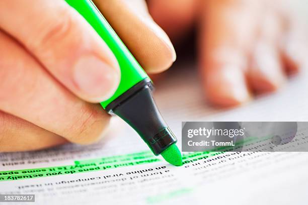 evidenziare il testo - evidenziatore foto e immagini stock