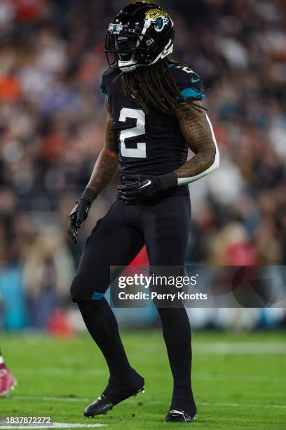 Rayshawn Jenkins of the Jacksonville Jaguars lines up during an NFL football game against the Cincinnati Bengals at EverBank Stadium on December 4,...