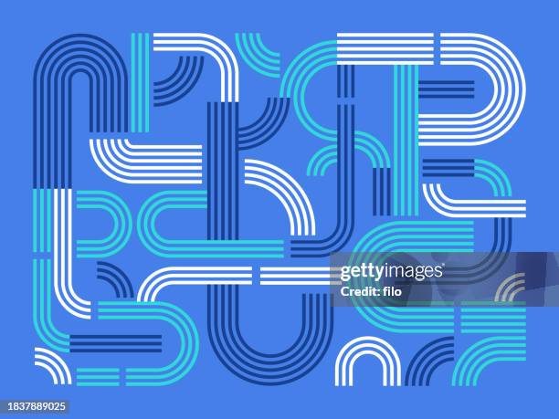ilustraciones, imágenes clip art, dibujos animados e iconos de stock de tecnología moderna conexión red inteligencia artificial antecedentes abstractos - entrecruzado