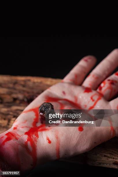 crucified hand - of jesus being crucified stock pictures, royalty-free photos & images