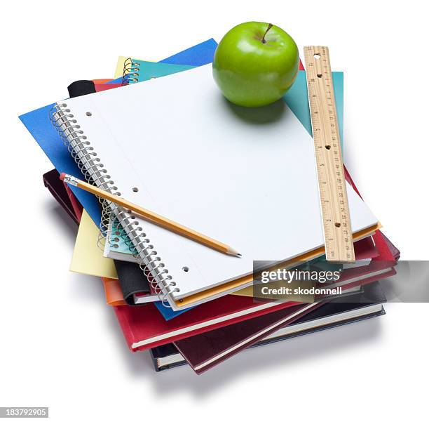 back to school - textbook stack stock pictures, royalty-free photos & images
