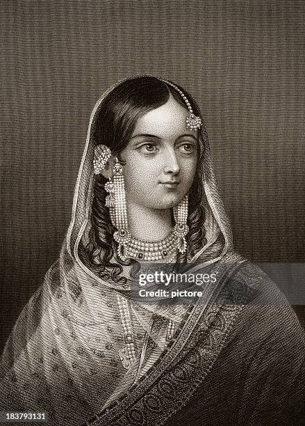zenat mahal - sari stock illustrations