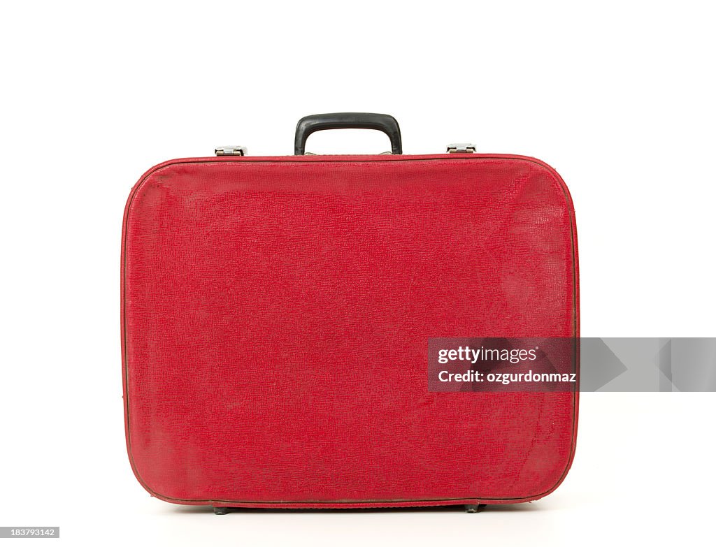 Old fashioned red suitcase
