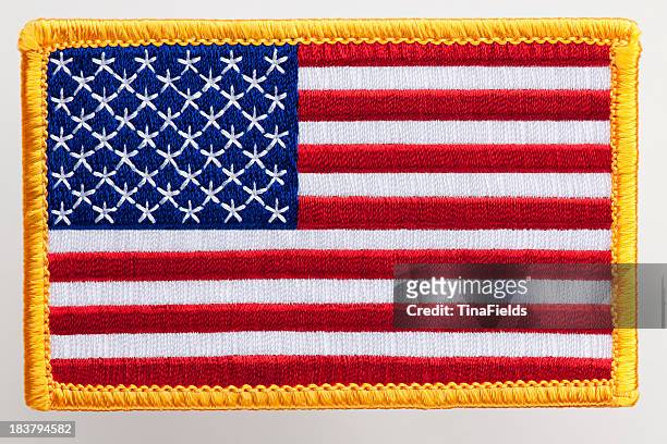 usa flag patch. - embroidery stock pictures, royalty-free photos & images