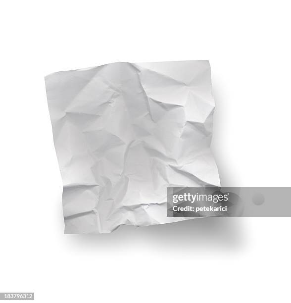 spiegazzato nota carta - carta increspata foto e immagini stock