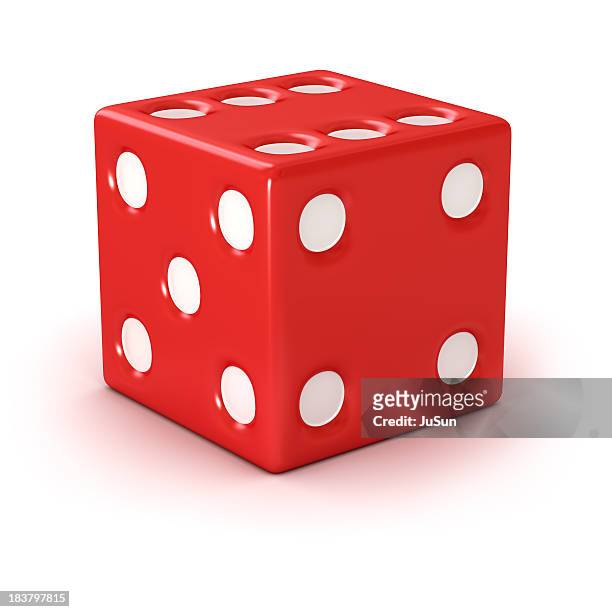 a red die showing the four and five face - dice stock pictures, royalty-free photos & images