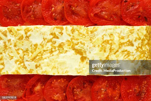 bandera española hecho de alimentos - tortilla de patata fotografías e imágenes de stock