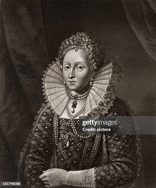 queen elizatheh i (sepia) - british royalty stock illustrations