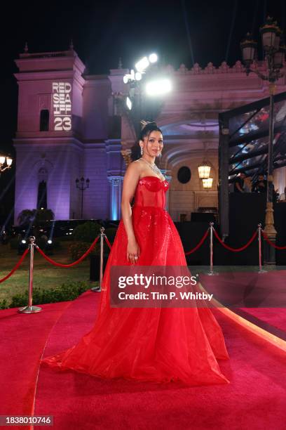 Jury member Freida Pinto attends the red carpet on the closing night of the Red Sea International Film Festival 2023 on December 07, 2023 in Jeddah,...