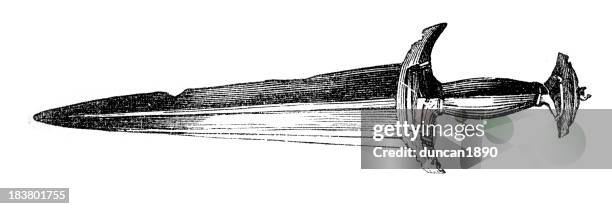 ancient dagger or sword - dagger stock illustrations