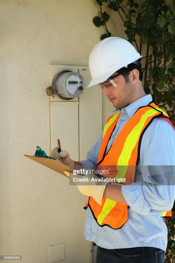 Smart Meter Installer Marks Clipboard