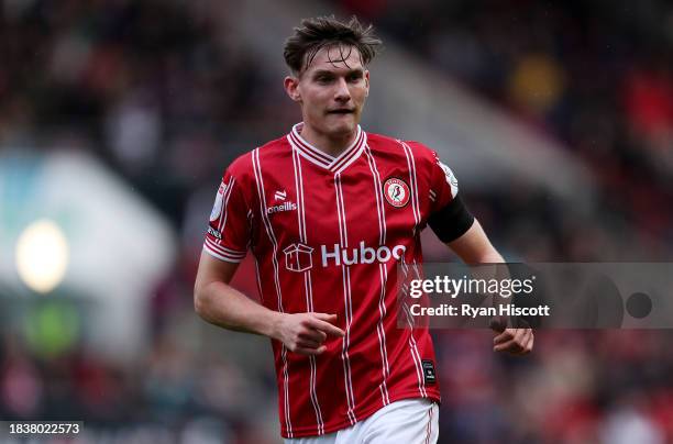 Taylor Gardner-Hickman of Bristol City looks on during the Sky Bet Championship match between Bristol City and Norwich City at Ashton Gate on...