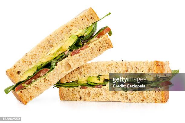 avacado sandwich - avocado isolated stock-fotos und bilder