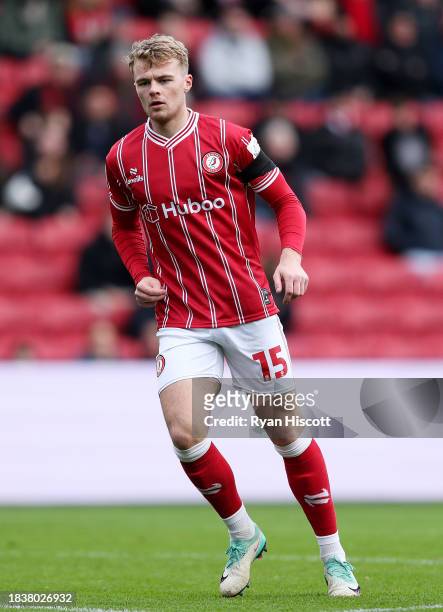 Tommy Conway of Bristol City looks on during the Sky Bet Championship match between Bristol City and Norwich City at Ashton Gate on December 03, 2023...