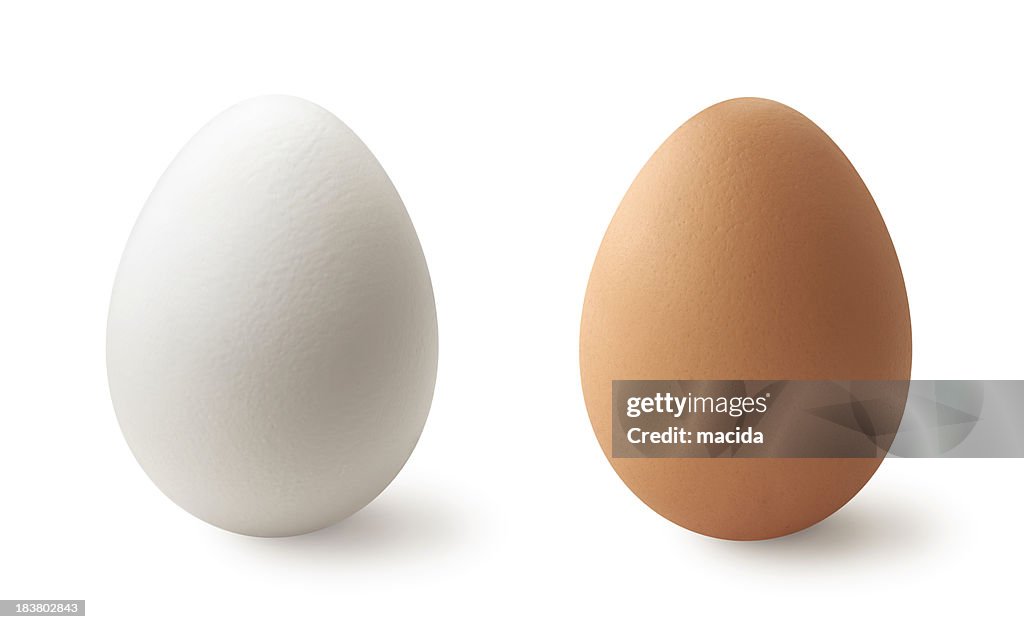 White and brown eggs