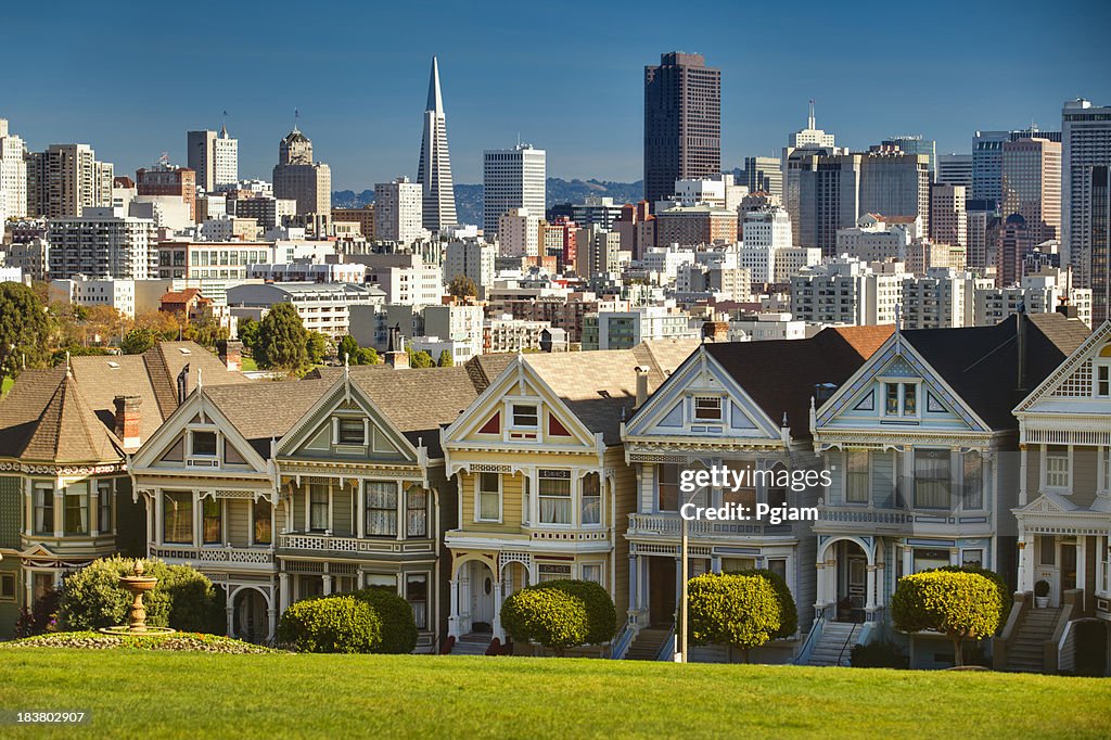San Francisco postcard row skyline