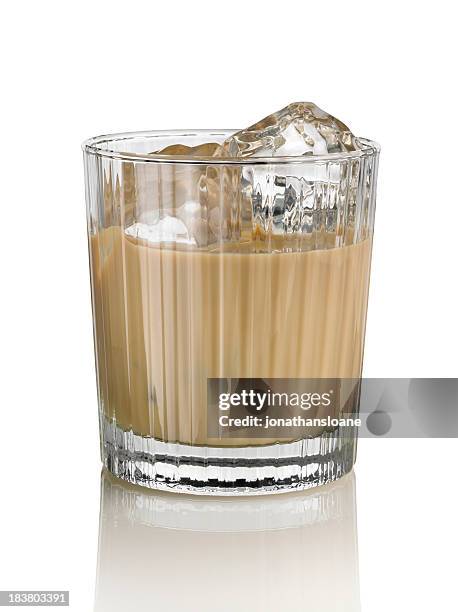 irish cream liqueur in crystal glass - irish culture stock pictures, royalty-free photos & images