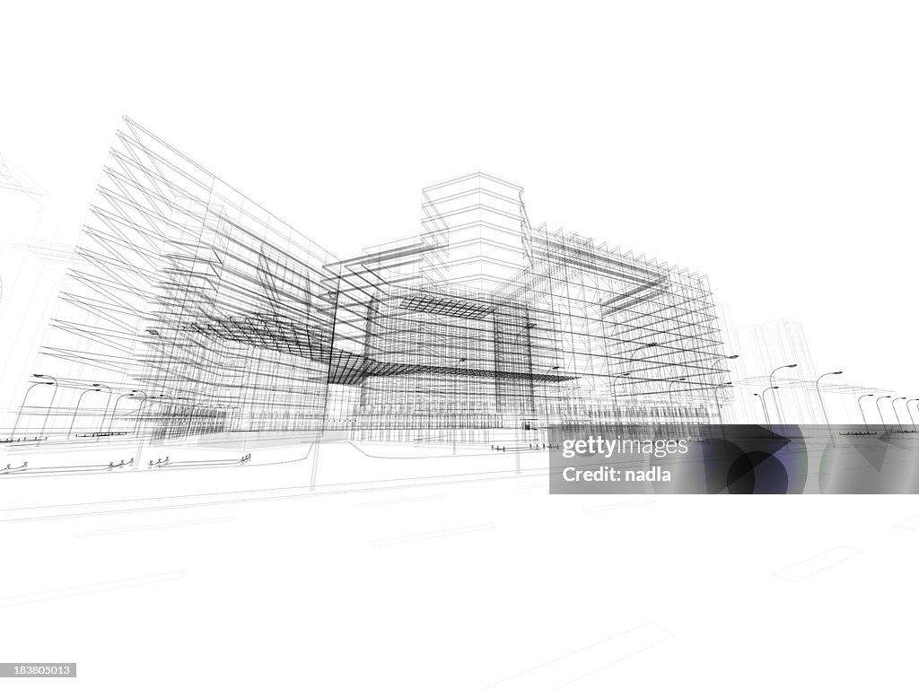 3D architecture abstract